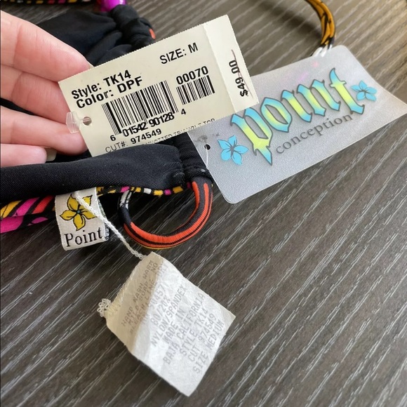 Point Conception Reversible 🌸 Floral Geometric Triangle Swimsuit Bikini Medium - Picture 3 of 9